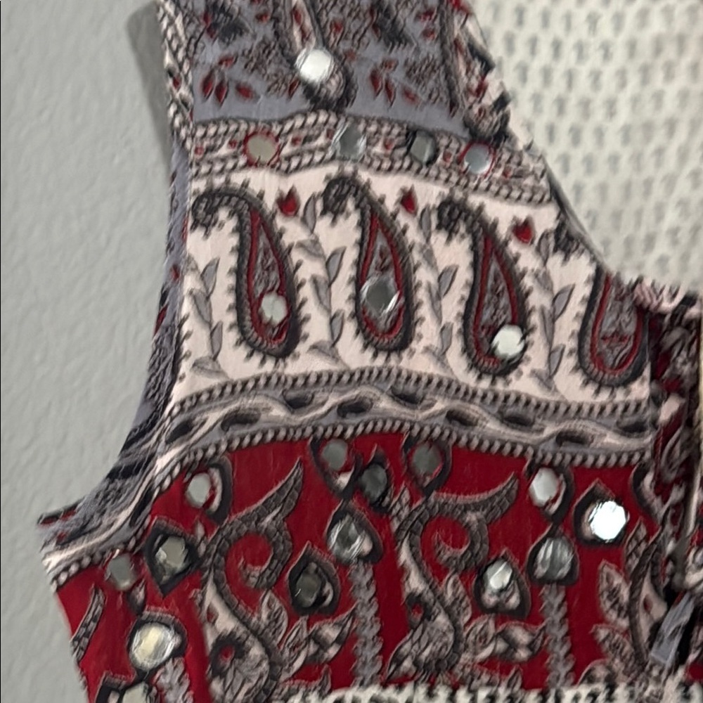 Anthropologie Red, Black & White Printed Maxi Dress - Picture 7 of 15